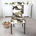 Brown And White Camouflage Print Dining Chair Slipcover