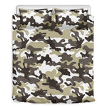 Brown And White Camouflage Print Duvet Cover Bedding Set