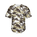 Brown And White Camouflage Print Men's Baseball Jersey