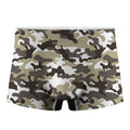 Brown And White Camouflage Print Men's Boxer Briefs