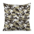 Brown And White Camouflage Print Pillow Cover