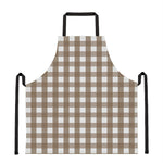 Brown And White Check Pattern Print Apron