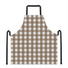 Brown And White Check Pattern Print Apron