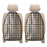 Brown And White Check Pattern Print Car Seat Organizers