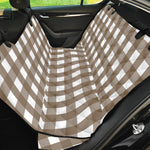 Brown And White Check Pattern Print Pet Car Back Seat Cover