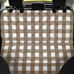 Brown And White Check Pattern Print Pet Car Back Seat Cover