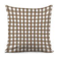Brown And White Check Pattern Print Pillow Cover