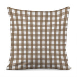 Brown And White Check Pattern Print Pillow Cover