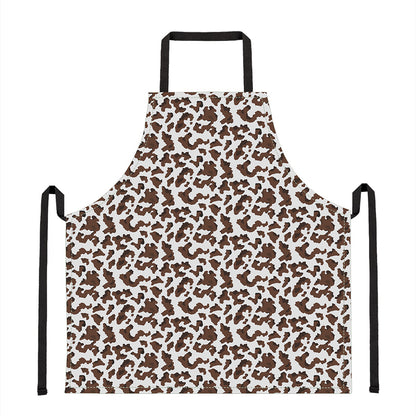 Brown And White Cow Pattern Print Apron