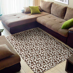 Brown And White Cow Pattern Print Area Rug