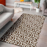 Brown And White Cow Pattern Print Area Rug