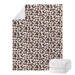 Brown And White Cow Pattern Print Blanket