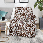 Brown And White Cow Pattern Print Blanket