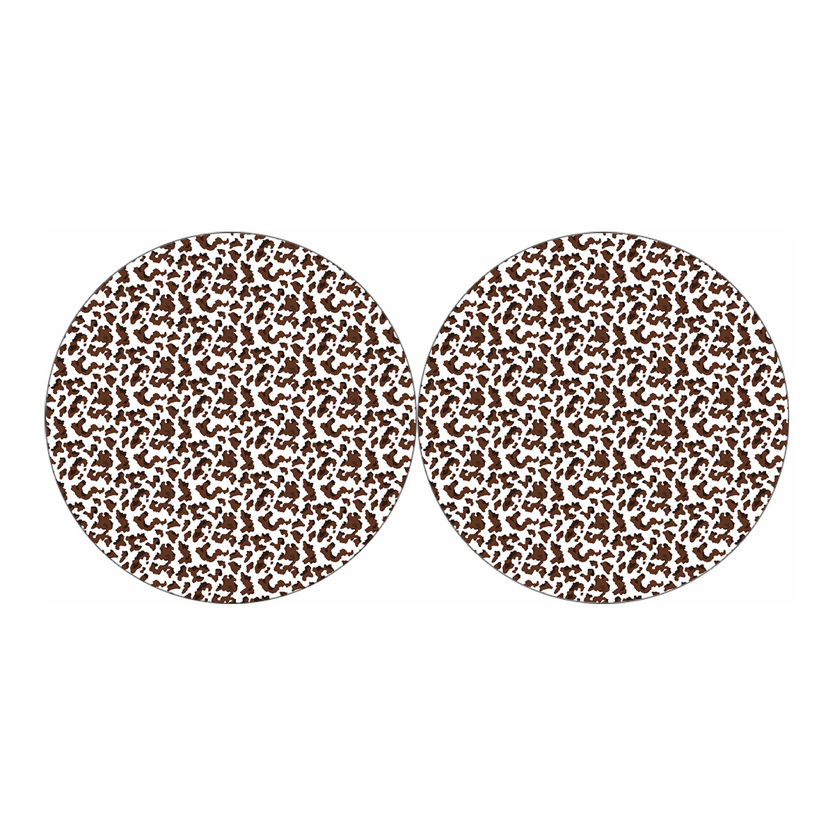 Brown And White Cow Pattern Print Car Coasters