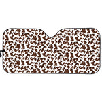 Brown And White Cow Pattern Print Car Sun Shade