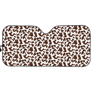 Brown And White Cow Pattern Print Car Sun Shade