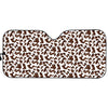 Brown And White Cow Pattern Print Car Sun Shade