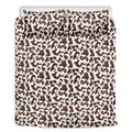 Brown And White Cow Pattern Print Duvet Cover Bedding Set
