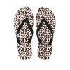 Brown And White Cow Pattern Print Flip Flops
