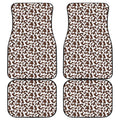 Brown And White Cow Pattern Print Front and Back Car Floor Mats