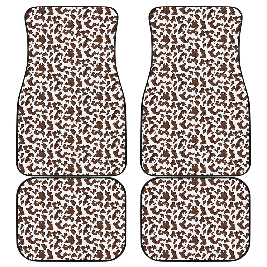Brown And White Cow Pattern Print Front and Back Car Floor Mats