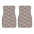 Brown And White Cow Pattern Print Front Car Floor Mats