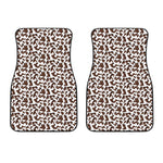 Brown And White Cow Pattern Print Front Car Floor Mats