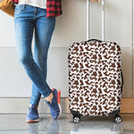 Brown And White Cow Pattern Print Luggage Cover