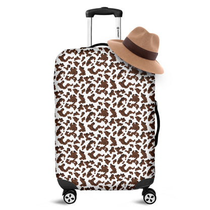 Brown And White Cow Pattern Print Luggage Cover
