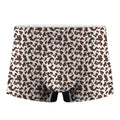 Brown And White Cow Pattern Print Men's Boxer Briefs