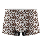 Brown And White Cow Pattern Print Men's Boxer Briefs