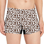 Brown And White Cow Pattern Print Men's Boxer Briefs