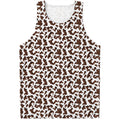 Brown And White Cow Pattern Print Men's Tank Top
