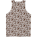 Brown And White Cow Pattern Print Men's Tank Top
