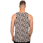 Brown And White Cow Pattern Print Men's Tank Top