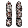 Brown And White Cow Pattern Print Muay Thai Shin Guards