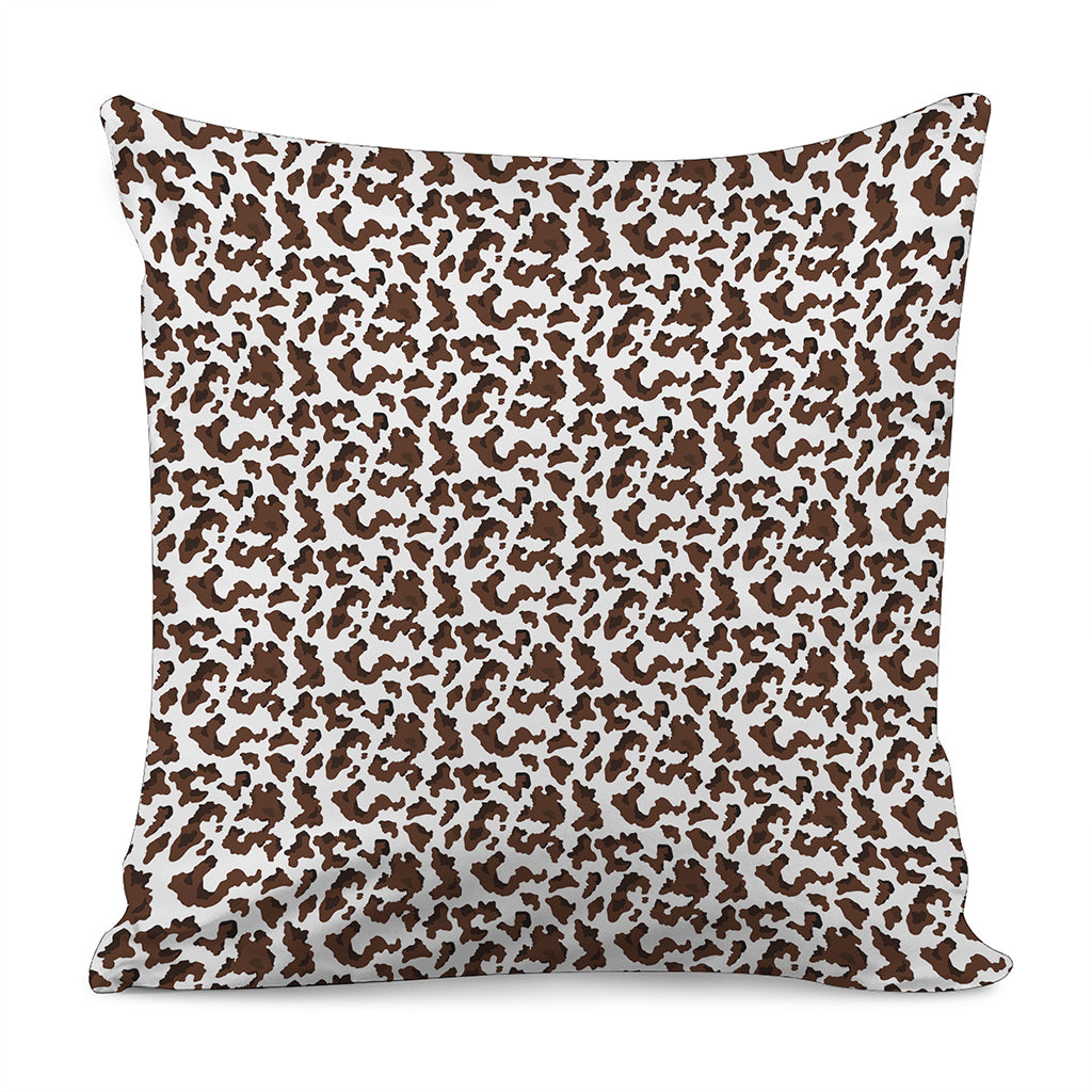 Brown And White Cow Pattern Print Pillow Cover