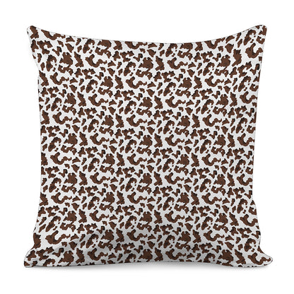 Brown And White Cow Pattern Print Pillow Cover