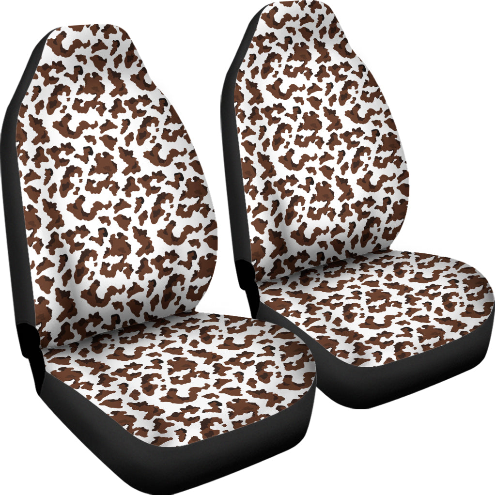 Brown And White Cow Pattern Print Universal Fit Car Seat Covers