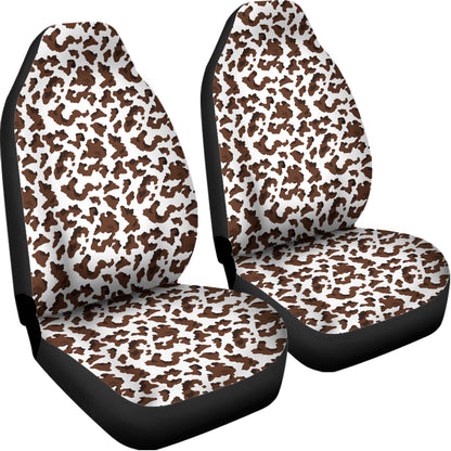 Brown And White Cow Pattern Print Universal Fit Car Seat Covers