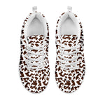 Brown And White Cow Pattern Print White Sneakers