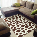 Brown And White Cow Print Area Rug GearFrost