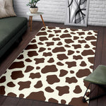 Brown And White Cow Print Area Rug GearFrost