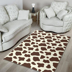 Brown And White Cow Print Area Rug GearFrost