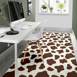 Brown And White Cow Print Area Rug GearFrost