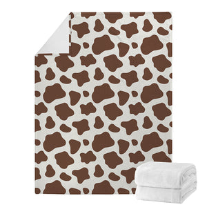 Brown And White Cow Print Blanket