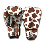 Brown And White Cow Print Boxing Gloves