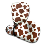 Brown And White Cow Print Boxing Gloves