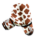Brown And White Cow Print Boxing Gloves