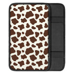 Brown And White Cow Print Car Center Console Cover